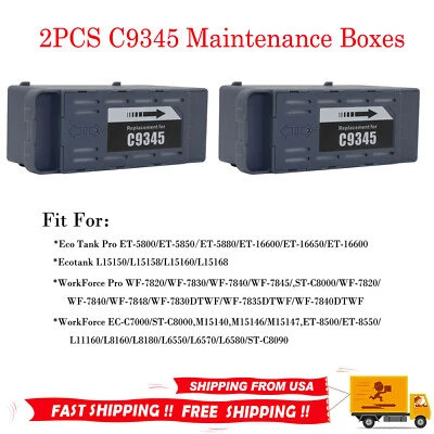 2x Caja de mantenimiento C9345 tanque de tinta residual para Epson ET-5880 ET-5850 WF7820 ET-8550 Foto 1 de 4