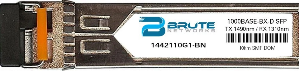 Adtran Compatible 1442110G1 - 1000BASE-BX-D 10km SMF 1490nm/1310nm SFP - Image 1 of 1