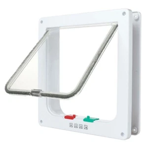 S-XL Sizes 4-Way Pet Dog Cat Safe Lockable Locking Door Brushy Flap Door Screen - Picture 1 of 39