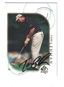 Tarjeta de golf Tom Lehman autografiada 2001 cubierta superior SP firmada - Imagen 1 de 1