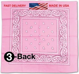 100% Cotton Bandanas, Pack of three Bandanas, Soft & Comfortable - Picture 1 of 7