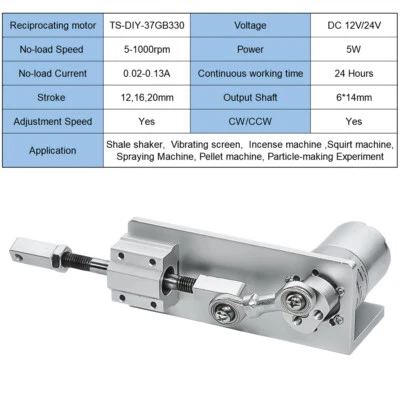 DIY Design DC 12V 24V 15/20/87/120/200Rpm Linear Actuator Reciprocating Motor - Image 1 of 4