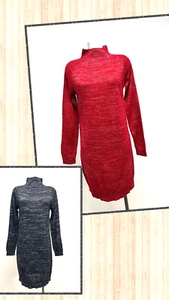Ex Monsoon Ladies Lurex Sparkle Long Sleeve High Neck Jumper Dress Sizes 8-22 - Picture 1 of 23