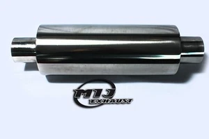 Silenciador silenciador resonador de acero inoxidable de 4"" x 2,25"" x 12"" de escape universal - Imagen 1 de 2
