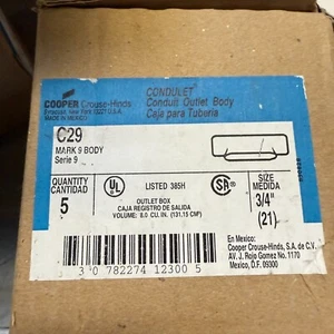 CROUSE HINDS C29 OUTLET BODY 3/4 SERIES 9 NEW READY TO SHIP #8/9 - Bild 1 von 1