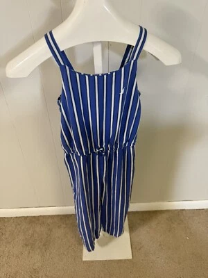 Mameluco a rayas azul Nautica niñas talla 8/10 Foto 1 de 3