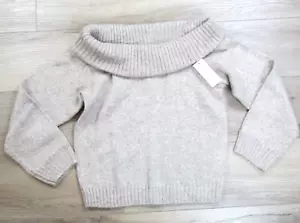 NEW ABERCROMBIE & FITCH OFF THE SHOULDER SWEATER SMALL TAUPE TOP SHIRT BEIGE S - Picture 1 of 3