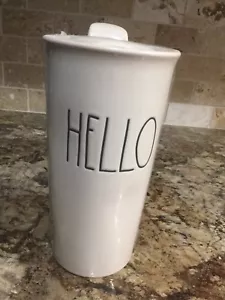 Neu Rae Dunn Hello Reisebecher Becher groß Kaffee Tee Tasse Neu Bauernhaus 7" hoch - Bild 1 von 12