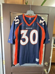 Vintage CHAMPION Denver Broncos #30 Terrell Davis CLEAN NFL Football Jersey 52 - Picture 1 of 6
