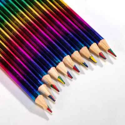 12PCS Rainbow Pencils Drawing Crayons Kawaii Children's Colored Pencil - Image 1 of 4