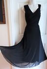 NEXT Black Ruched Wrap Bust Waist Fit & Flare Evening Cocktail Dress Size 16