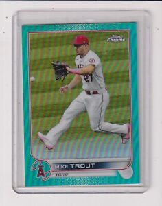 2022 TOPPS CHROME AQUA REFRACTOR #200 MIKE TROUT 134/199 - ANAHEIM ANGELS