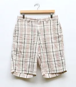 TOMMY BAHAMA Men's 32 Plaid Linen Silk-Blend Flat Front Shorts - Picture 1 of 6