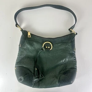 The Sak Shoulder Bag Purse Zip Closure Green Leather - Picture 1 of 10