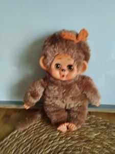 Plüschtier Kiki Stil Monchhichi beige 28 cm bewegliche Augen Vintage  - Bild 1 von 9