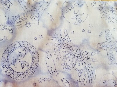 One Half Yard Fabric Blue Celestial Debbie Mumm Cotton NEW Quilting Crafts Sew - Image 1 of 4