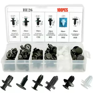100pcs Bumper Clips RETAINER Rivet Fastener Kit Car Fender Push Pin Auto Body - Bild 1 von 12