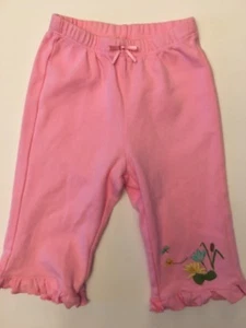 NWT GYMBOREE BABY GIRLS PANTS 6-12 MONTHS TINY POND LILY PAD RUFFLE HEM PINK - Picture 1 of 3