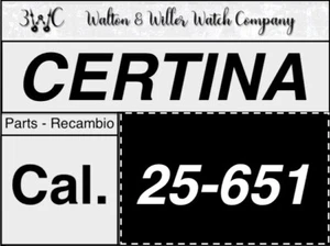 1 pc Certina Kf Kurth 25-651 (25-652) parts vintage GENUINE New NOS 3WC - Imagen 1 de 5