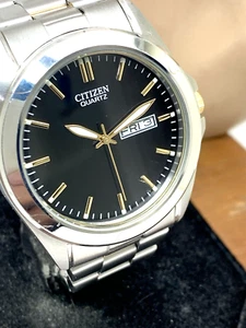 Reloj Citizen Hombre BF0584-56E Cuarzo Esfera Negra Día Fecha 2 Tonos Acero Inoxidable - Imagen 1 de 13