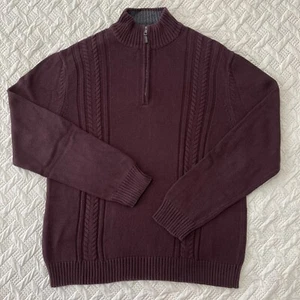 Calvin Klein CK Men’s XL  ¼ Zip Purple Pullover Knit Sweater - Picture 1 of 8