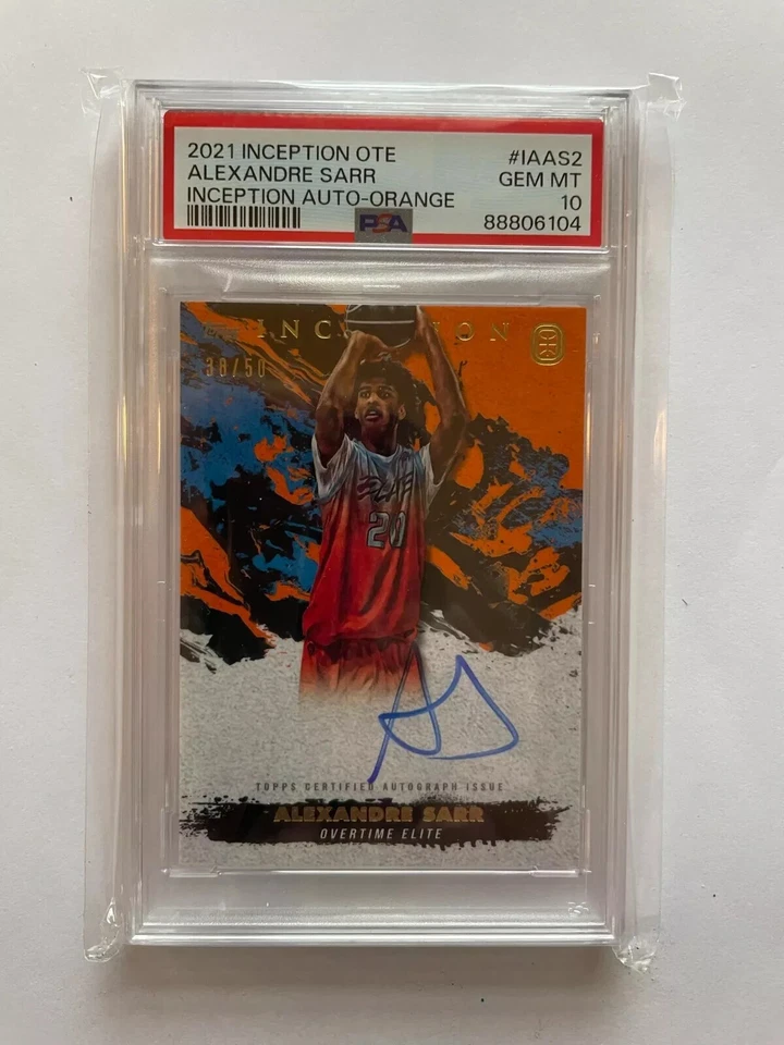 Alex Alexandre Sarr 2021 Topps Inception OTE On-Card Auto Orange #38 /50 PSA 10 - Image 1 of 2