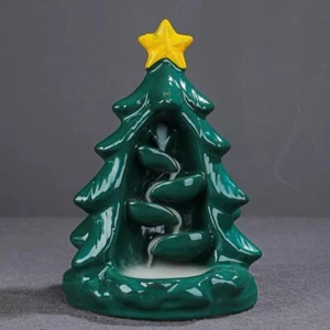 Christmas Tree Ceramic Backflow Incense Burner With Free 48 Cones - Picture 1 of 5
