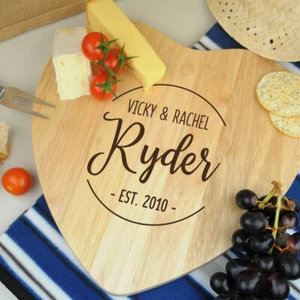 Personalised Heart Chopping Board Wooden Cheese Board Any Occasion Gift for Her - Picture 1 of 33