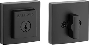 Baldwin Spyglass Square Single Cylinder SmartKey Deadbolt Matte Black Door Lock - Picture 1 of 6
