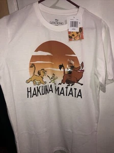 Disney Lion King Hakuna Matata Solid T-Shirt White Men's L - Picture 1 of 7