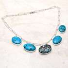 Turquoise+Gemstone+Ethnic+Handmade+Necklace+Jewelry+46+Gms+AN+9923