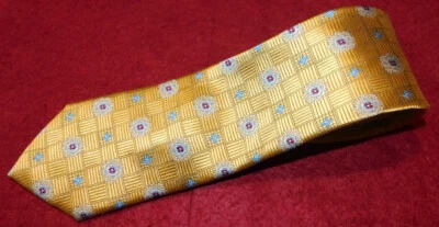 JoS A. BANK SIGNATURE COLLECTION CORBATA FLORAL/GEOMÉTRICA DORADA/AZUL/ROJA - CORBATAS PARA EL CUELLO. Foto 1 de 3