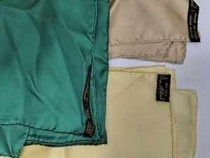 Lot Of 3 Vintage Ashear Silk Scarf Hand Rolled Made in Italy Colorblock 18 " - Picture 1 of 4