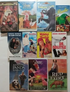 11 VHS Family Animals Buddy Babe Paulie Larger than Life Andre Top Dog Dolittle - Picture 1 of 21