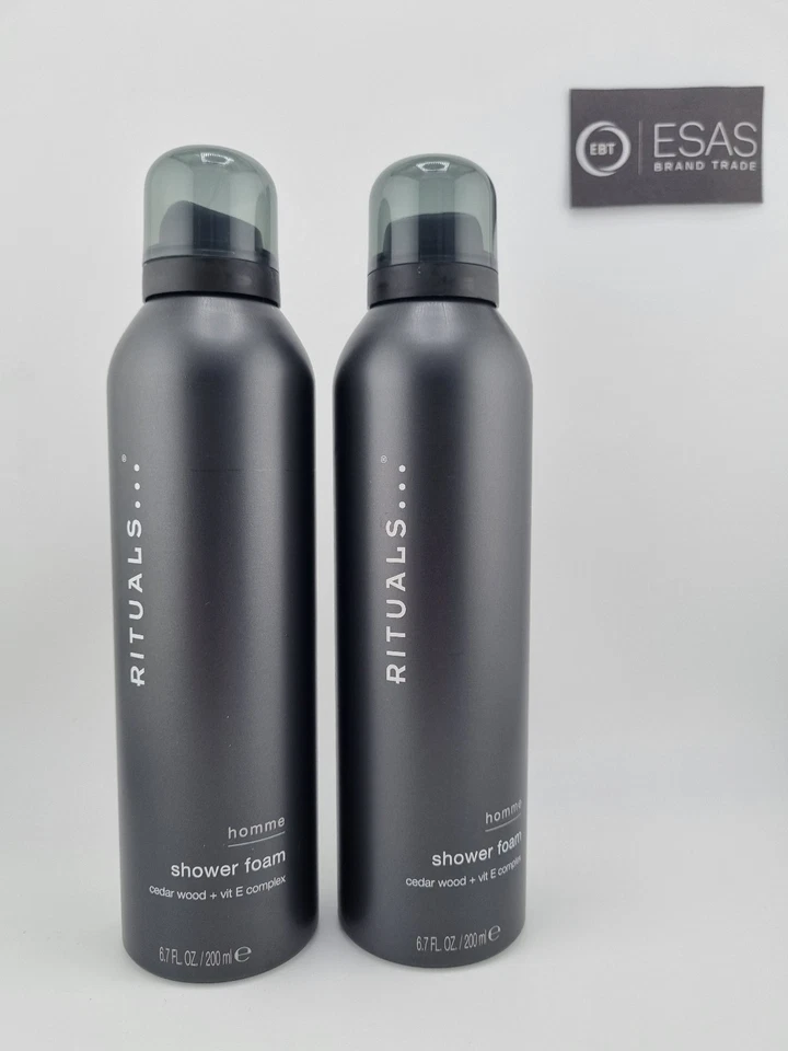 2 x RITUALS HOMME zu je 200 ml Shower Foam Gel mit Vitamin E Duschschaum NEU