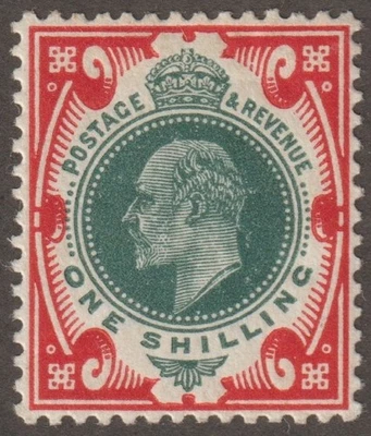 EDSROOM-21394 Gran Bretaña 138b H 1911 escarlata y verde oscuro profundo CV$80 Foto 1 de 2