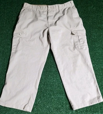 Arizona Jeans Company Khaki Cargo Pockets Pants Mens 40x30 Tan Baggy - Image 1 of 4