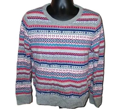 GAP  wool 50%  Crewneck Stripe Patterns Knit Sweater Junior Women XL Super Soft  - Image 1 of 4