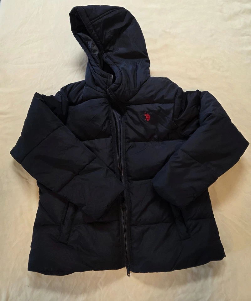 U.S. Polo Assn Puffer Jacket Coat w/ Hoodie Blue Men’s Size XL - Image 1 of 4