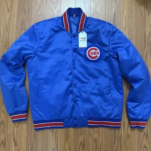 Cubs Bomber Jacket Satin XL Wilson Blue Patch NWT - Picture 1 of 9