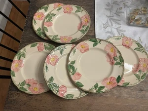 Vintage Franciscan Desert Rose SALAD PLATES Set of 6 USA 8" - Picture 1 of 6