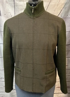 Womens Norton Studio Jacket Size 6 petite Green Long Sleeve Zip Up - Image 1 of 4