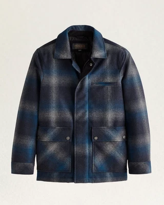 NWT Pendleton Mens 2025 Plaid Eugene Field Jacket Mount Hood Blue Large - Image 1 of 3