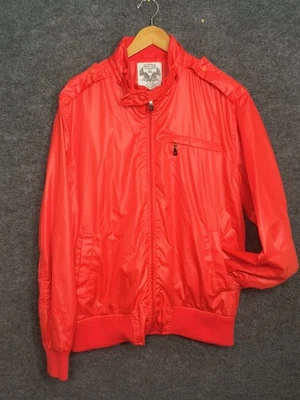 Smoke Rise Jacket Mens XL Fire Red Members Only Shiny Elastic Waist and Cuffs - Image 1 of 4