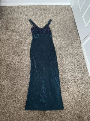 Maxi Vestido All That Jazz Vintage Años 90 Verde Oscuro con Múltiples Tirantes y Cremallera Foto 1 de 4