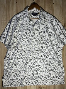 Polo Ralph Lauren Men’s 2XL Slim Fit Floral All Over Print Polo White Shirt - Picture 1 of 7