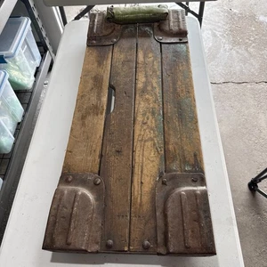 Antique mechanics creeper, wood, iron, 36" by 15" - Picture 1 of 8