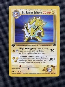 1st Edition Lt. Surge’s Jolteon Rare 28/132 - Gym Challenge - Near Mint Pokémon - Picture 1 of 2
