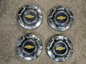 69 75 CHEVY C10 1/2 TON  REAR WHEEL DRIVE DOG DISH  HUBCAPS 10.5 INCH SET OF 4 - Picture 1 of 13