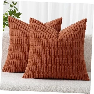 Herbst Pack Cord Dekorative Dekokissen 18" x 18" (2er Pack) 2 Rost - Bild 1 von 7